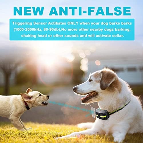 Dog Bark Collar-5 Adjustable Sensitivity and Intensity Levels-Dual Anti-Barking Modes-Rechargeable/Rainproof/Reflective -No Barking Control Dog Shock Collar for Small Medium Large Dog