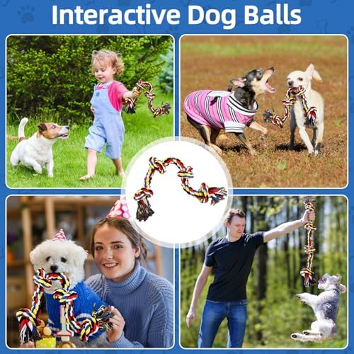 QDAN Dog Rope Toys for Aggressive Chewers, Indestructible Dog Toy, Tough Cotton Chew Toy for Medium Large Dogs
