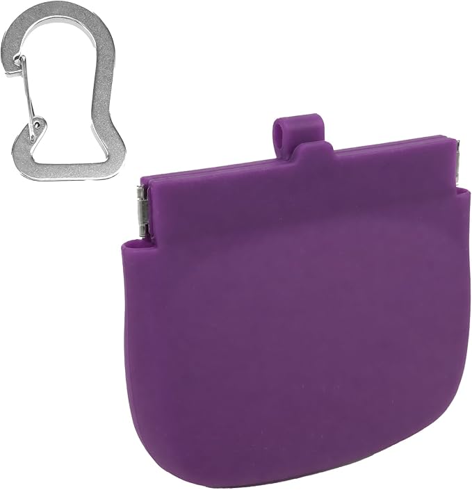 Silicone Dog Treat Pouch for Pet Training One-Hand Access One Cup Silicone Treat Bag with Pull Tab and Auto Closing Lid Treat Pouches for Leash(Color: Purple)