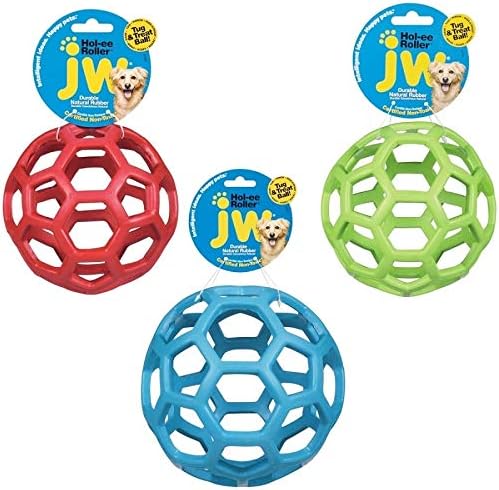 JW Pet HOL-ee Roller, Natural Rubber, Small 3in, Colors May Vary