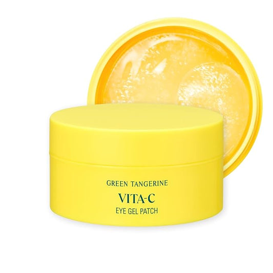 GOODAL Green Tangerine Vitamin C Eye Patches 60 Sheets – Hydrating Gel Under Eye Masks for Tired Puffy Eyes, Korean Skincare, Glass Skin Look, Daily Self Care Essentials