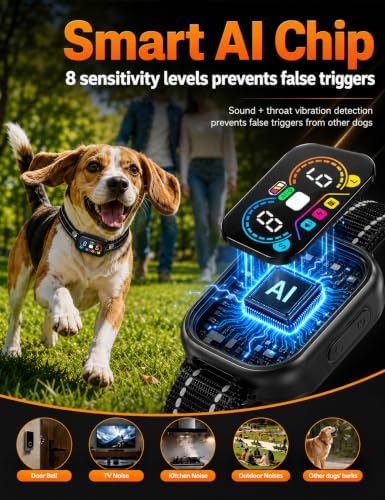 2 in 1 Dog Bark and Shock Collar, 4500FT Bark and Training Collar with Remote, 3 Modes (Beep/Vibration/Safe Shock), IP67 Waterproof, Anti Bark Collar for Small Medium Large Dog (5-120Lbs)