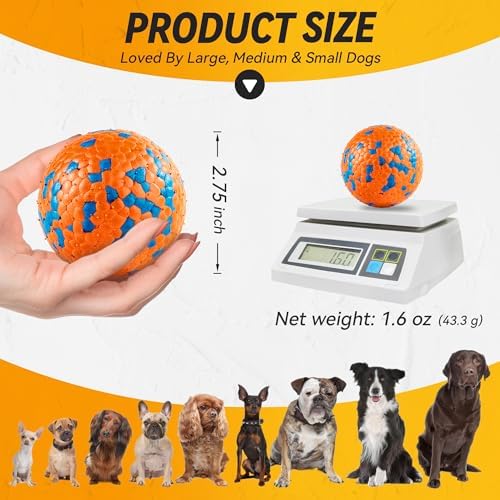 FUSOTO 3Pcs Dog Balls, Tennis Balls for Dog