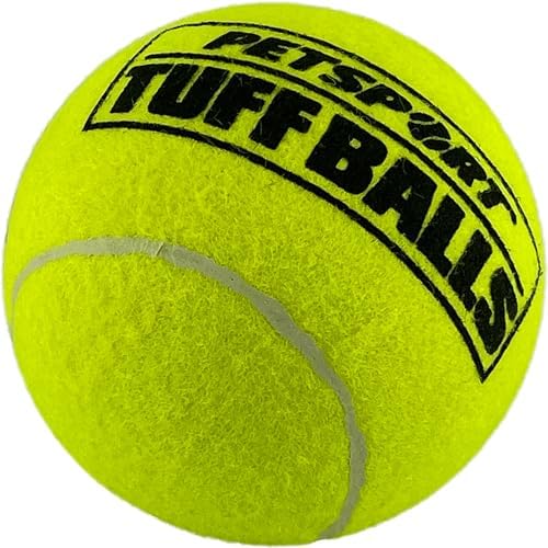 PetSport Giant Tuff Ball - Giant Tennis Balls for Dogs, Great for Boredom & Aggressive Chewers, Dog Toy, Giant Tennis Balls for Large Dogs, Certified Non-Toxic, Won't Wear Down Teeth - 4"