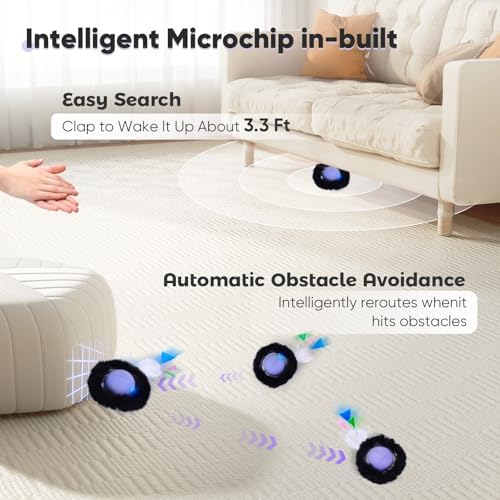 ORSDA Cat Toys for Indoor Cats, Interactive Activated Moving Ballt, Automatic Fast Rolling Ball for Adult Cats, Exercise Kicker Mouse Catching Game