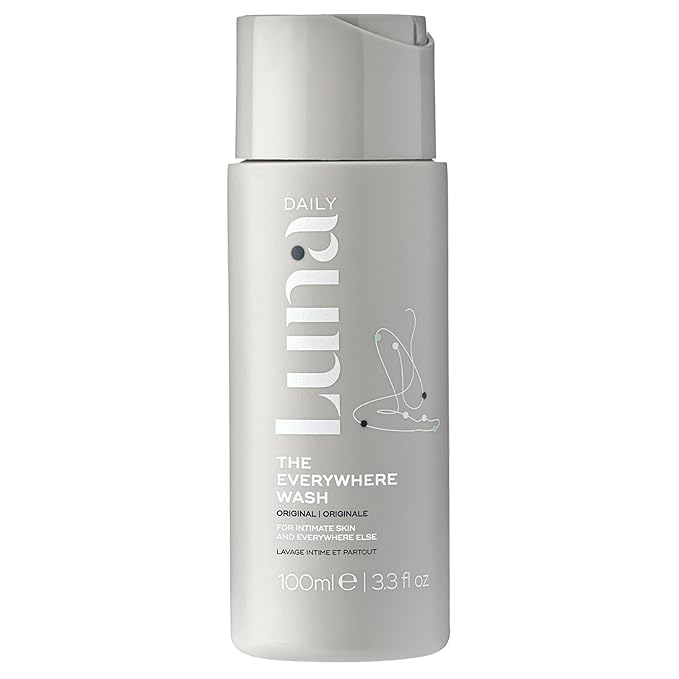 Luna Daily Mini Feminine Wash | Travel-Size Moisturizing & pH-Balanced Body Wash | Gentle, Nourishing Cleanser for Sensitive Skin | Pregnancy-Safe Formula, 100ml