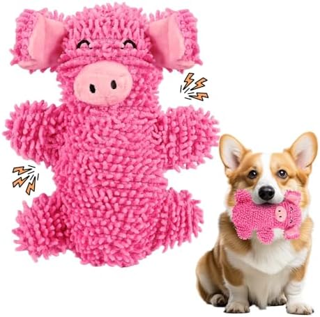 Dog Toys Puppy Toys Cute Squeaky Dog Toy, Shaking Squeaky - Stuffed Plush Animal to Keep Them Busy for Small Medium Large Dogs for Birthday Gift (Pink Pig)