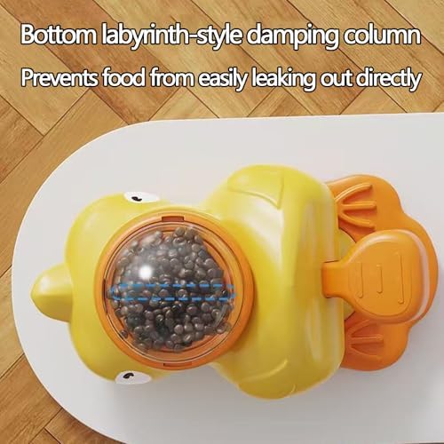 2-in-1 Interactive Dog Puzzle Toy & Slow Feeder - Duck-Shaped Treat Dispenser, Press Tail to Rotate & Release Snacks, Food-Grade ABS, Washable for Small/Medium Dogs & Cats