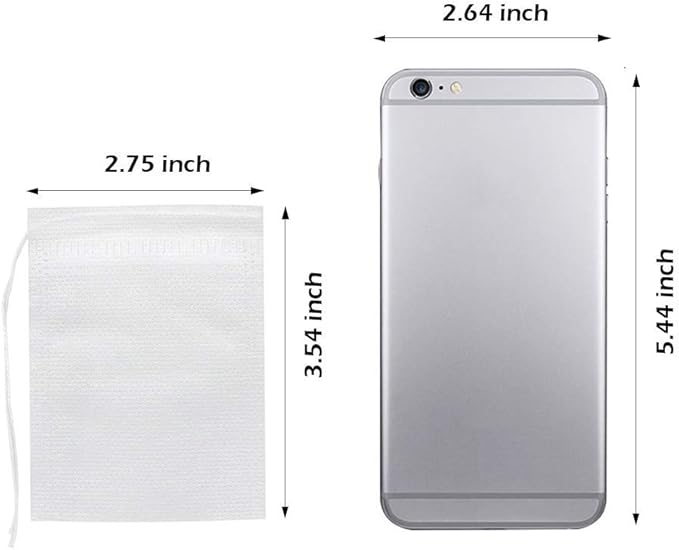 400 Pcs Tea Filter Bags Disposable Empty Tea Bags Drawstring Seal Tea Infusers Bag for Loose Leaf Teal