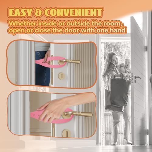 TGIOW Cat Door Latch, Cat Door Stopper Keep Open 2.5-6", 1 Pcs, Pink | Keep Dogs Out of Litter Box and Food, Door Prop for Cats with 5 Adjustable Sizes, Door Plate Included, Pet Gate Alternative
