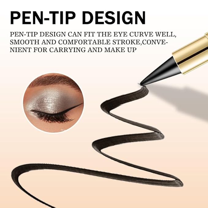 4Pcs Ultra-Pigmented Black Brown Silver Gray Eyeliner – delineador de ojos for Bold, Goth-Inspired Looks, Waterproof Long-Lasting & Intense Color for Dramatic and Smoky Eyes Halloween Makeup