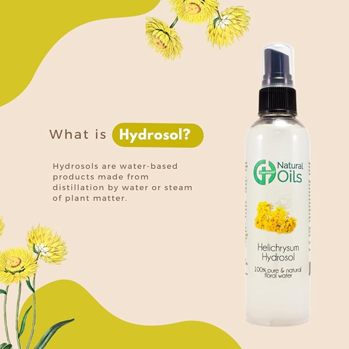 GreenHealth Helichrysum Hydrosol (Floral Water) - 8 fl oz Plastic Jug w/Cap - 100% Pure (NOT Oil)