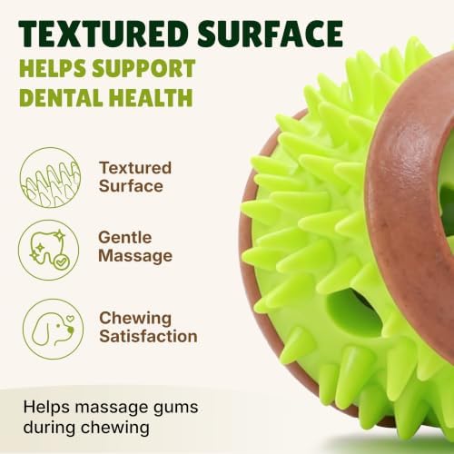 Dog Treat Ball, Treat Dispensing Puzzle Toys for Small & Medium Dogs, Green