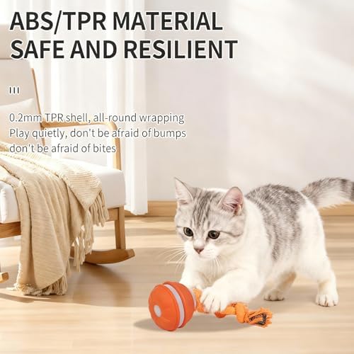 Interactive Dog & Cat Toy, Auto Chirping Ball, Rechargeable Self Play