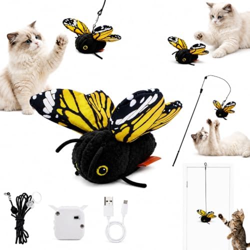 Smart Sensing Flapping Butterfly Toy Interactive Cat,Electric Cat Toy