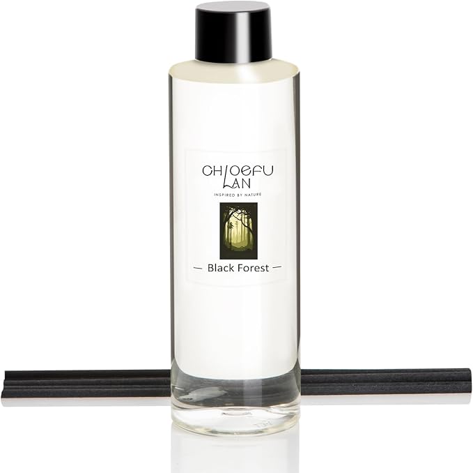 Black Forest Scented Oil Diffuser Refill 6.76 fl oz Natural Essential Oil, Aromatherapy, SPA and Home Decor for Men, 0% Alcohol, Unique Blend to Promote Sleep & Relieve Stress