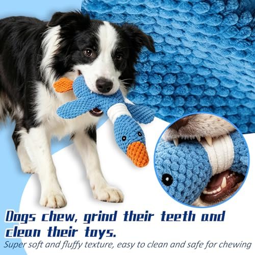 2-Pack Goose-Shaped Squeaky Dog Toys: Plush chew Toys with crinkly Wings, Suitable for Dogs Interactive Teething Toys for Puppies.