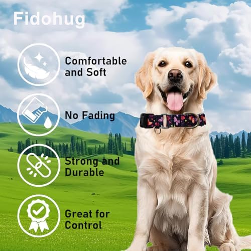 Martingale Collar for Dogs with Buckle No Pull, Purple Butterfly, M
