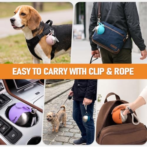 Cibaabo Portable Dog Water Bottle with Collapsible Silicone Bowl 10 oz