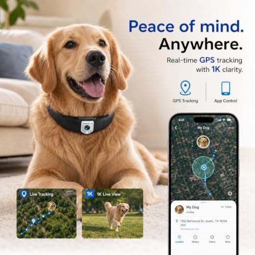 GPS Wireless Dog Fence, Custom Boundary & Real-Time Tracking GPS Collar