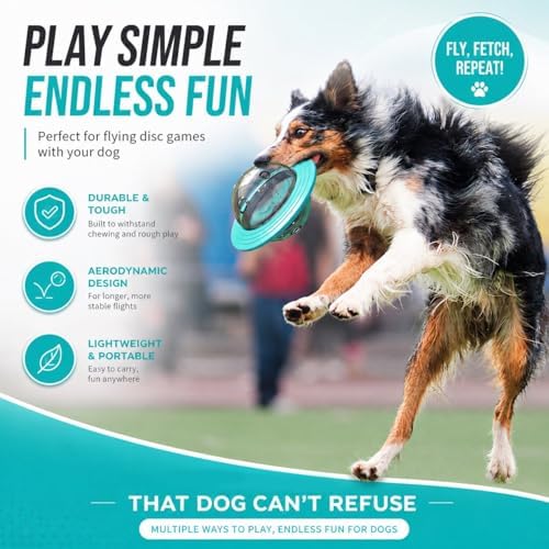 UFO Shape Dog Slow Feeder Toy, Interactive Treat Dispensing Puzzle Bowl for Dogs (Blue)