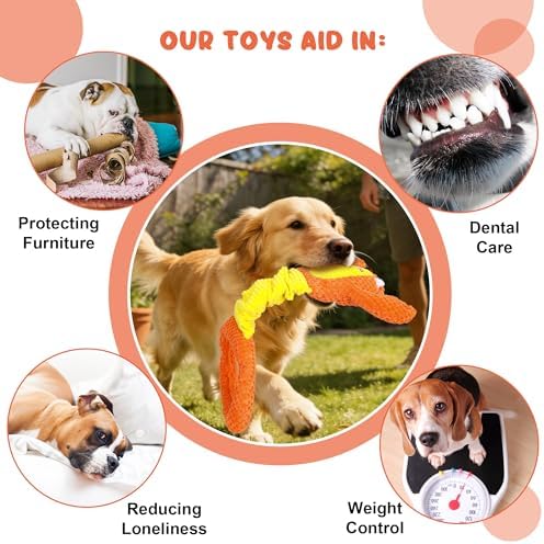 IOKHEIRA Dog Toys for Aggressive Chewers-Dog Toy for Large Dogs, Tough Durable Indestructible Dog Toys, Big Dog Chew Toys and Large Breeds (Orange)