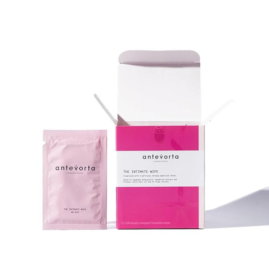 Antevorta Feminine Vaginal Wipes, Individually Wrapped Intimate Wipe - Flushable - Vagina Care, Health & Itch Relief (21 ct)
