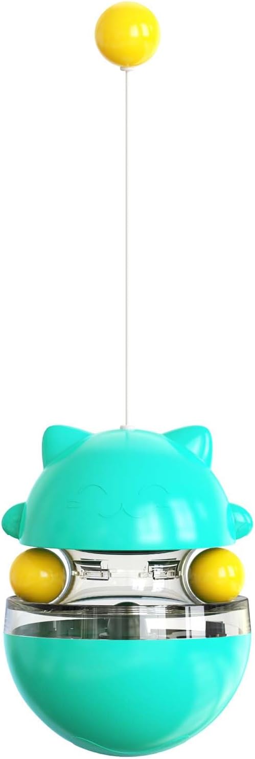 Interactive Cat Toy for Indoor Cats Wobble Treat Dispenser Ball (Blue)