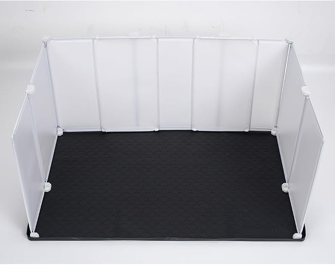 Litter Box Splash Guard, Litter Box Pee Shields for Dogs, Easy to Clean Indoor Dog Fence with Puppy Pee Pad Holder Tray Fits