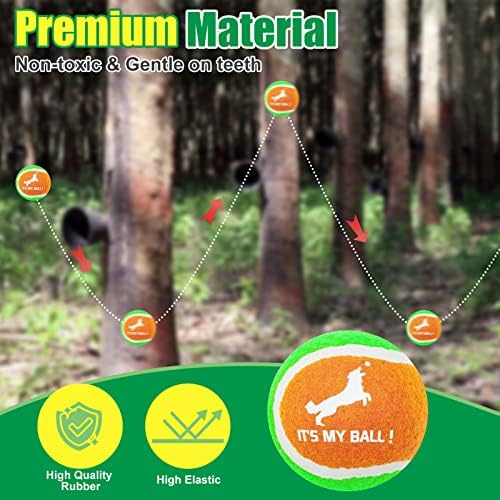 EXPAWLORER Squeaky Tennis Balls for Dogs-12 Pack High Elastic Dog Toy Balls