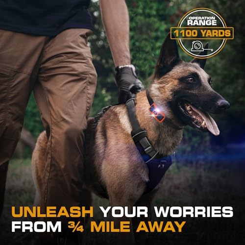 INVIROX Ultra K9 Dog Shock Collar, 124 Levels, Night Light, IP67 Waterproof | Orange, 1 Dog, Precise Control for Reactive Dogs, Dog Training Tools, Keypad Lock, 3/4-Mile Range, Shock Collar for Dogs
