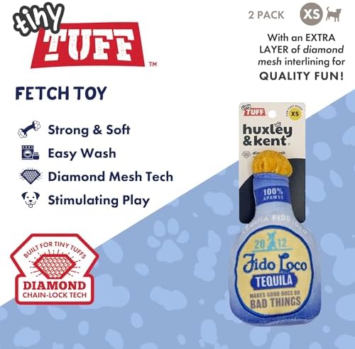 Huxley & Kent Tiny Tuff Plush Dog Toy, Fido Loco Tequila