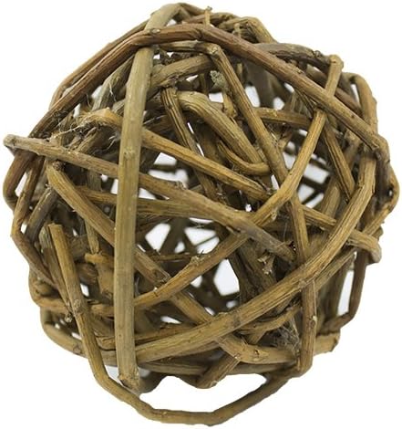 Willow Ball - Natural Safe Willow Branch Rattan Activity Chew Toy Cage Accessory - Rabbits, Guinea Pigs, Prairie Dogs, Chinchillas, Degus, Rats, Hedgehogs, Squirrels, Parrots, & Small Pets
