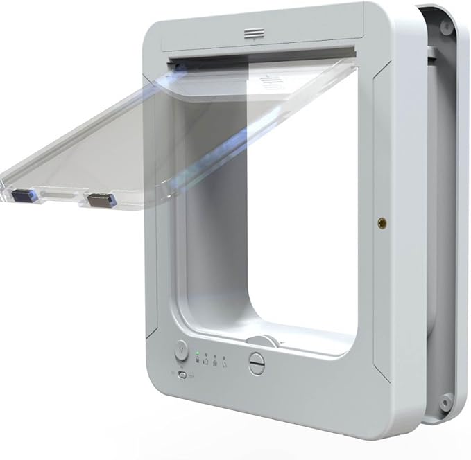 Frid Smart Cat Door with Detection for Indoor Outdoor Pets Continued Metal Pet Door Easy Installation Modern Design