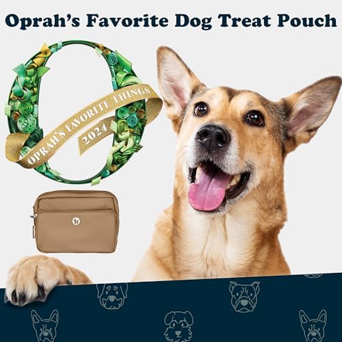 Puppington 3-in-1 Crossbody Dog Walking Bag & Dog Treat Pouch for Pet Training - Matching Compostable Poop Bags, Built-In Poop Bag Dispenser & Slow-Feeding Travel Bowl (Latte Beige)