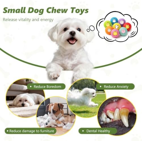 Latex Squeaky Balls for Small Dogs, 2" Soft Latex Squeaky Dog Ball Toys, Cute Animals Rubber Bouncy Balls, Puppy Teething Chew Toys for Mini & Small Dogs (2"-Set B)