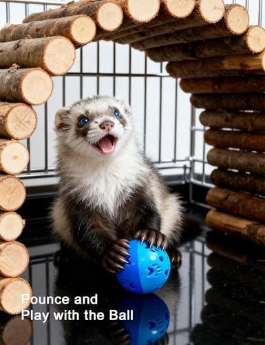 10-Pack Ferret Jingle Bell Toy Balls, Non-Toxic PP, Hollow Play