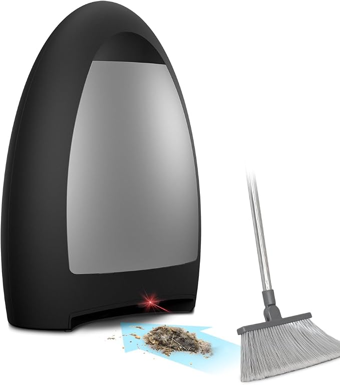 EyeVac Home Touchless Vacuum Automatic Dustpan - Great for Sweeping Pet Hair Food Dirt Kitchen - Ultra Fast & Powerful, No More Bending Down, Bagless, Corded, Automatic Sensor, 1000 Watt (Matte Black)