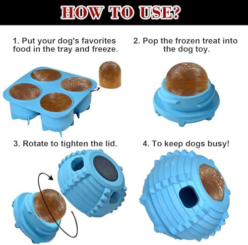 XHX Dog Toy to Keep Your Pup Busy and Distracted - Safe for Dogs - Low-Mess Design - Dog Toys for Medium and Large Dogs 25-75 lbs(Blue, M)