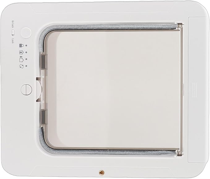 Asixxsix Pet Door, Collar Activated Smart Cat Door Automatic Selective Entry Exit with Dual Direction Control for Interior Exterior Use