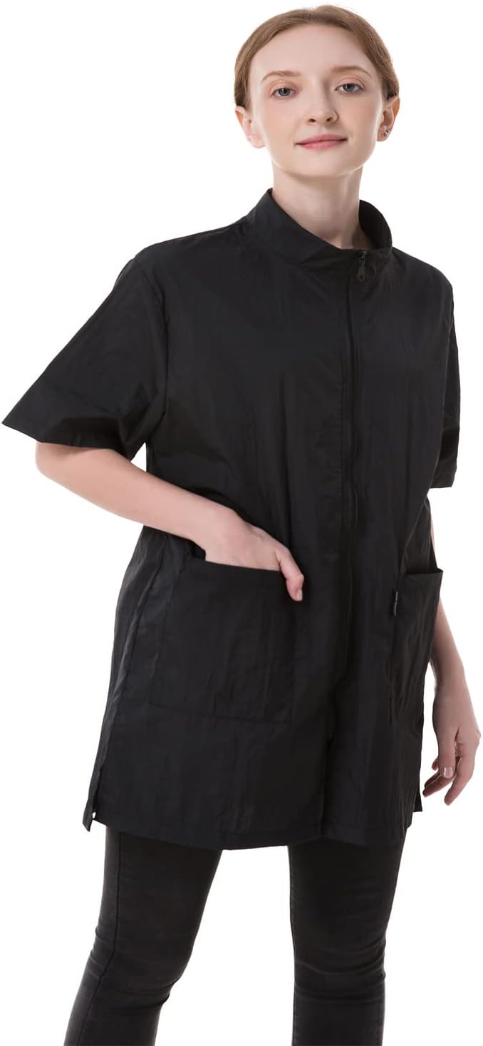 DHXYZZB Grooming Smock Waterproof Workwear Barber Jackets for Women Men, Nylon Professional Dog Groomer Smock Barber Apron