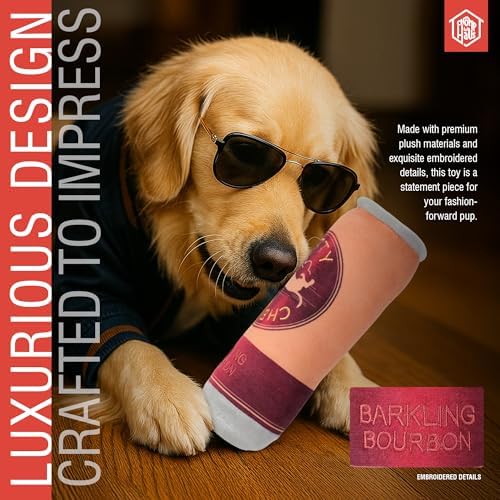 Betty Chewze – Luxurious Parody Plush Dog Toy with Squeaker, Premium Fabric, Embroidered Details, Designer-Inspired Chew Toy, Fun Gift for Medium Dogs & Dog Lovers