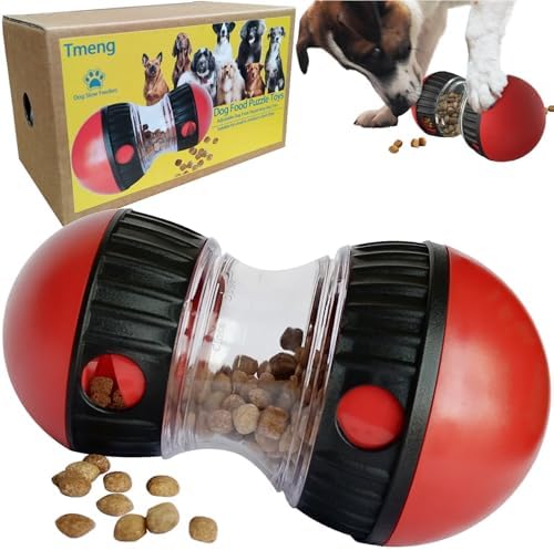 Dog Food Puzzle Toys, Adjustable Dog Treat Dispensing Dogs Toys, Interactive Chase Slow Feeder for Boredom and Stimulating, IQ Training for Small Medium Dogs