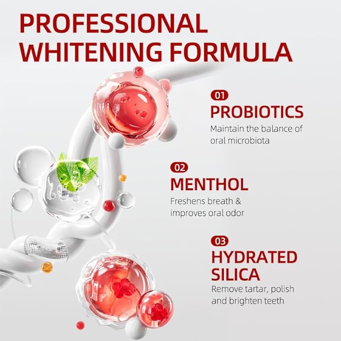 SP-6 Probiotic Whitening Toothpaste, a Fluoride Free Toothpaste for Cleaning Teeth, Keeps Gums White and Healthy, with a Mint Flavor and Fresh Breath