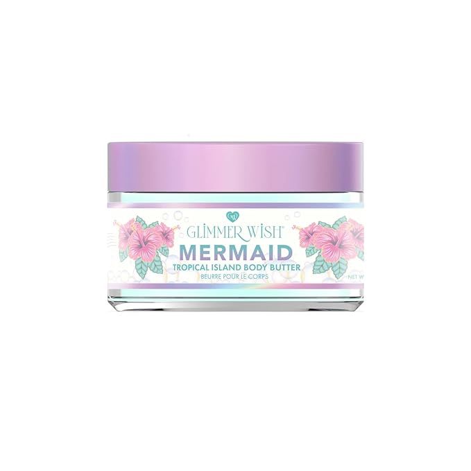 Glimmer Wish Whipped Body Butter for Women with Dry Skin – Shea & Coconut Moisturizer, Nourishing Body Cream for Women, Hydrating Lotion for Smooth, Soft Skin (Mermaid Tropical Island)