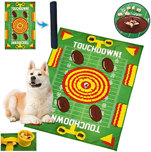 NFL Kansas City Chiefs Dog Snuffle Mat – Interactive Pet Slow Feeder, Football Field Design Food Puzzle Toy for Dogs & Cats, Foraging Activity Mat for Smarter Feeding
