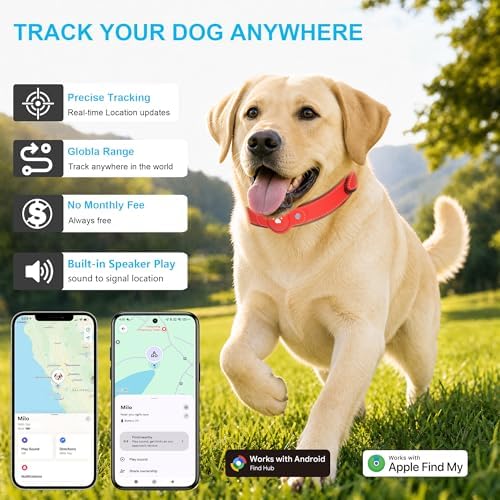 New GPS Tracker for Dogs: Smart Pet Collar with Real-Time Tracking,No Monthly Fee/Subscription (iOS & Android) Waterproof, Anti-Lost,365-Day Long Battery Life GPS Tracker Dog Collar(Tracker Included)