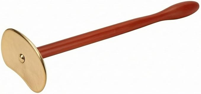 Gua Sha Easy to Clean Long Handle Gua Sha Gift Idea Myofascial Release, Red Pear Wood Brass Tai Chi Gua Sha Board Long Handle