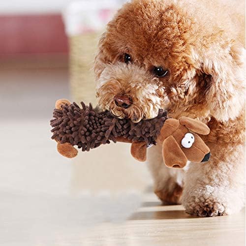 Dog Toys, Indestructible Plush Dog Toy for Aggressive Chewers(Brown Dog)