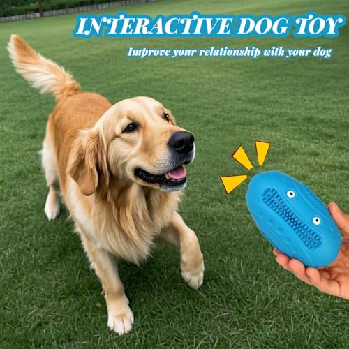 Indestructible Chew Toys for Aggressive Chewers - Durable, Squeaky, Large Toys for Big Dogs (Blue)
